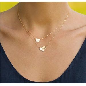 Layered Dainty Gold-Plated Heart Necklace